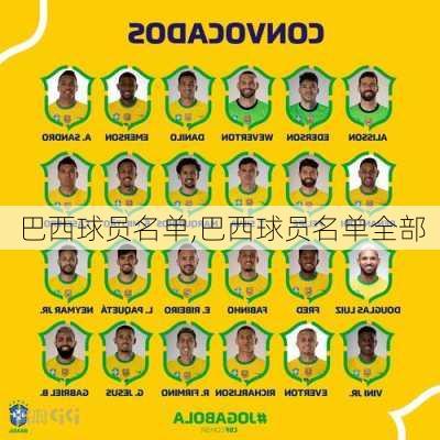 巴西球员名单,巴西球员名单全部